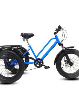 现货82736胖胎蹬三轮车20胎寸肥三轮车踏自行车脚雪脚地人力三轮