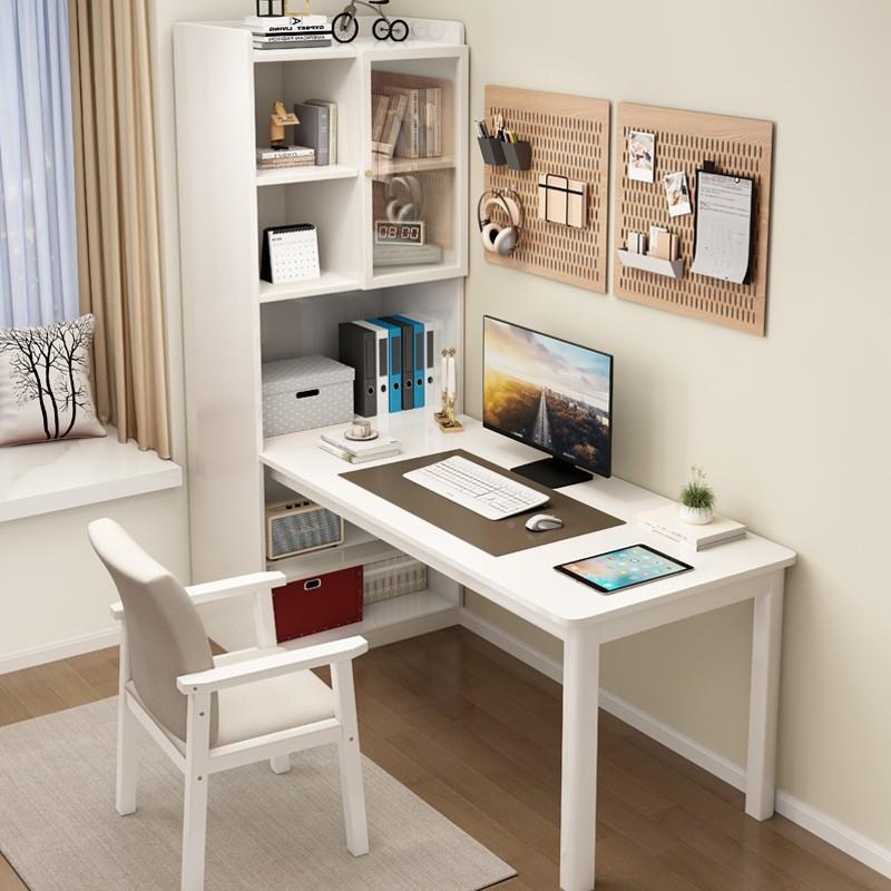 实转角FJX9000书桌架组合木带柜一体现代简约卧室学习桌书家用电