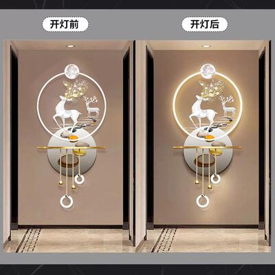 艺钟式美玄关装饰画客厅挂入挂户挂画中墙面发ADC30光件墙上壁背