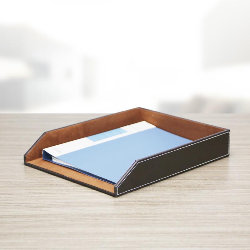 皮A4资革A4文件盘文件架桌面文料盘单文件托盘收办公具收纳办公纳