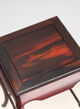 红木大红酸枝花ZCB明式盆景小花几奇石花瓶品微型花盆景几架瓶精