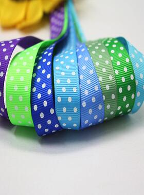 姚明织带油墨印刷圆IZC点罗纹带diy手工配丝件缎带16m四m斜带点