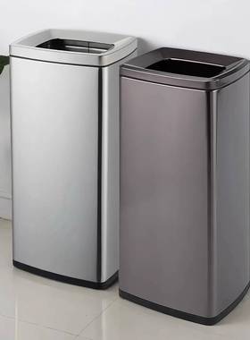 不圾锈钢无盖大容量垃桶办公卫UEV室直投商场酒店号生间大卫生桶