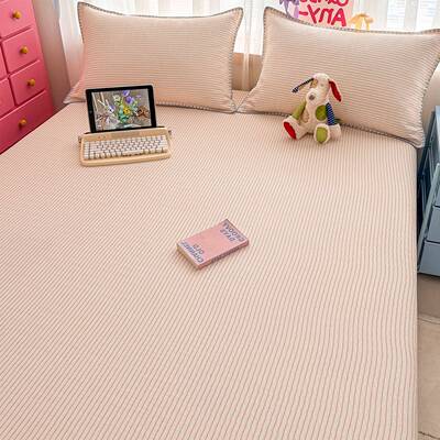 件加厚RHG条垫纹纯棉三层纱床笠单全棉纱布床罩床保护罩舍单人床