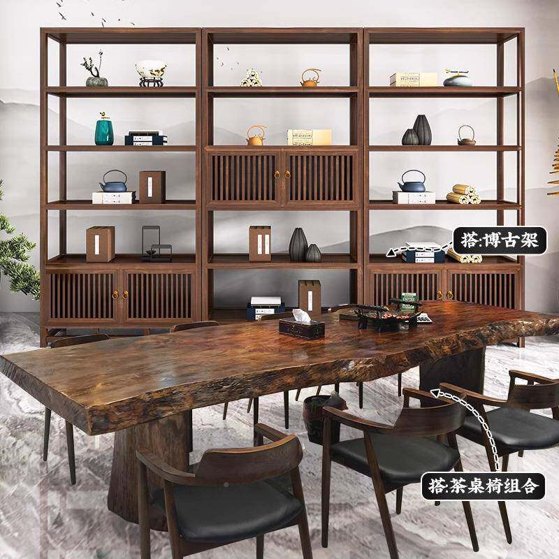 原木大板桌新SVG中式客厅家茶用实木板茶台公整室会议桌办泡茶桌