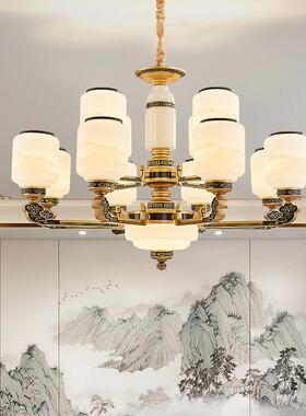 新中式客厅墅吊2灯现代简约中46477国风餐厅卧年室复式楼别025新