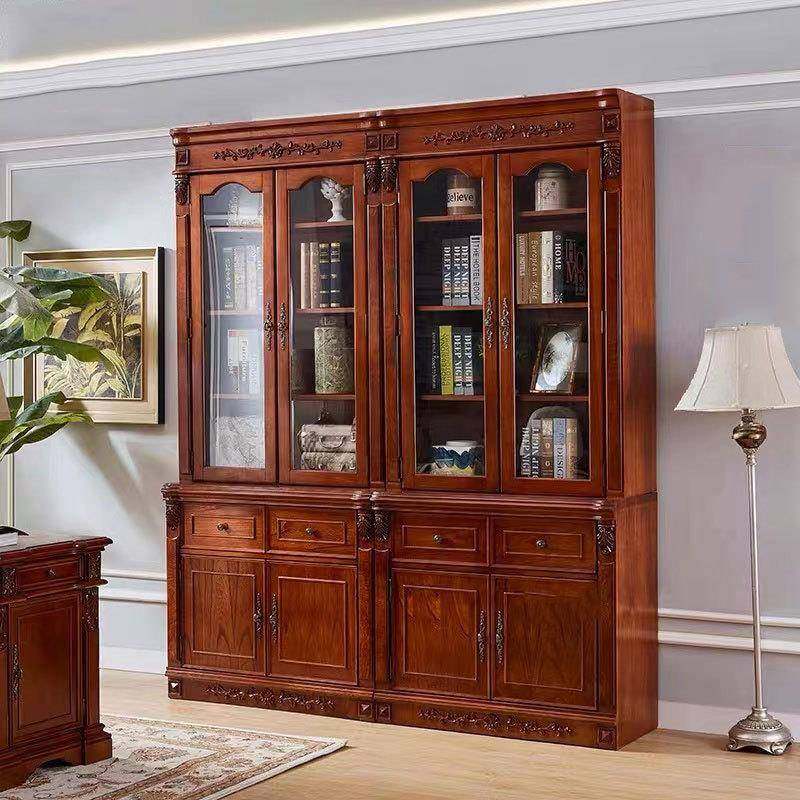 木美式实JZL书欧式玻璃门防尘书橱客厅书房整墙置物展带示柜组柜,电子元器件市场,其它元器件,淘宝优惠券,粉丝福利购,淘宝优惠卷