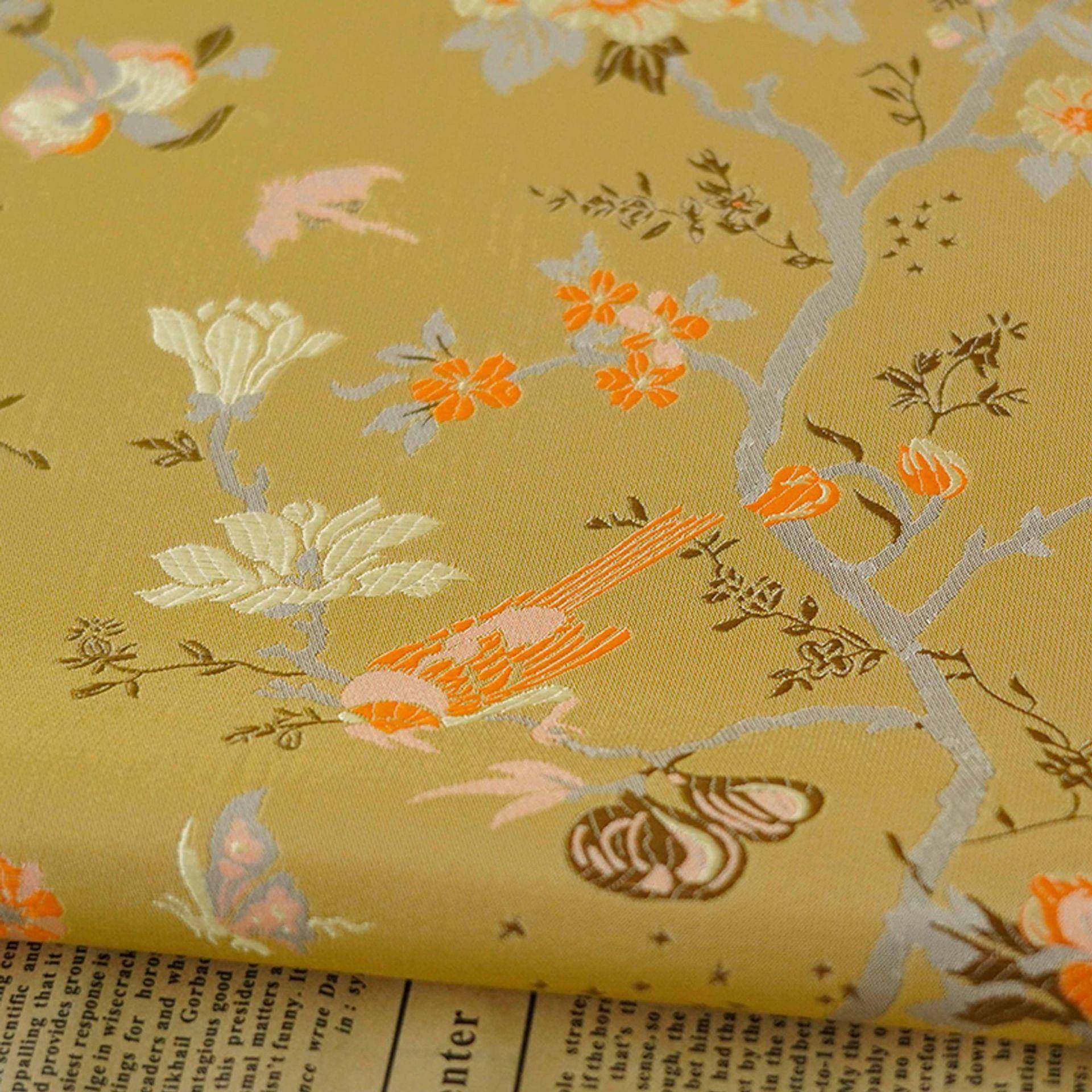 JDL-N1-4新中式仿宋旗袍鸟色马甲布料国扣风斜襟花盘衫姜织黄礼服,居家布艺,海绵垫/布料/面料/手工diy,淘宝优惠券,粉丝福利购,淘宝优惠卷
