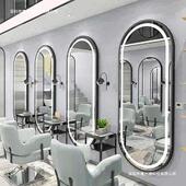 al123简约理发镜台廊发专用店网红镜子带灯潮墙单面美发店挂镜子