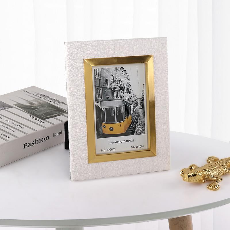 RTZ6寸7叠寸织金属丝拉编相框摆台创意可折软装家居桌面饰品