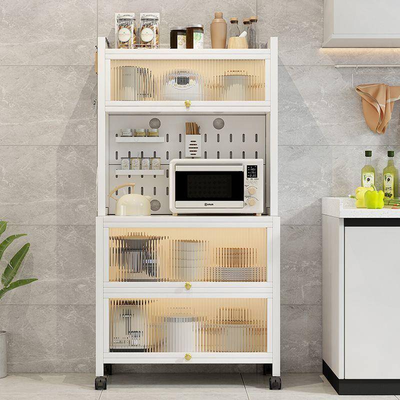 厨房置纳物架多层层收架厨万房置F7675J76物架可移动向轮铁艺餐边