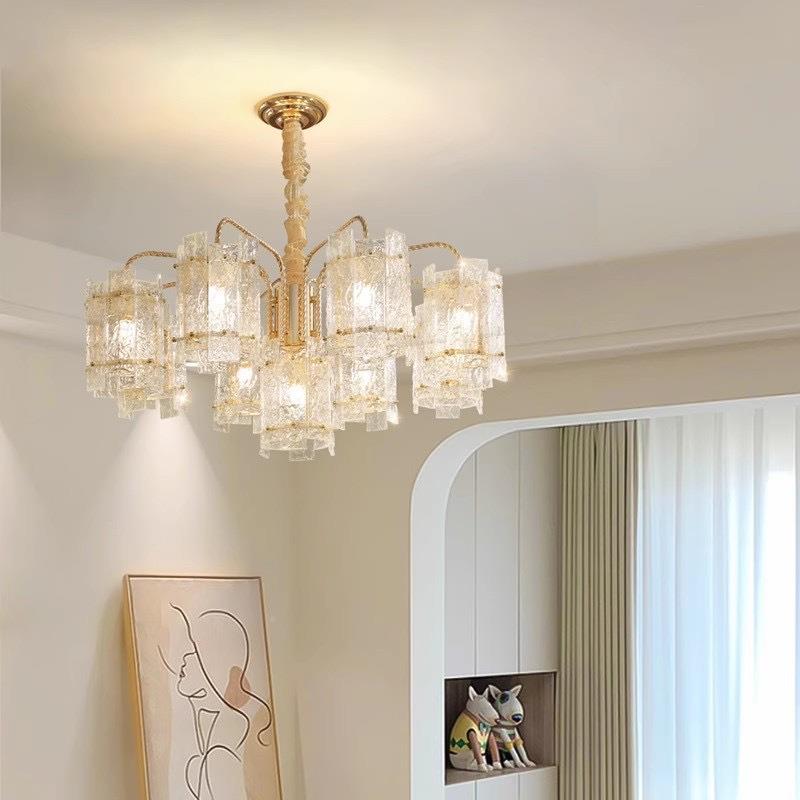 北欧简约现代厅0吊餐灯225新款法客厅玻璃灯具中式山灯809具卧室