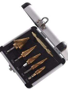 6pcs英制宝塔钻具手钻打孔钻头套电中心冲组合工六角螺旋DPC阶装