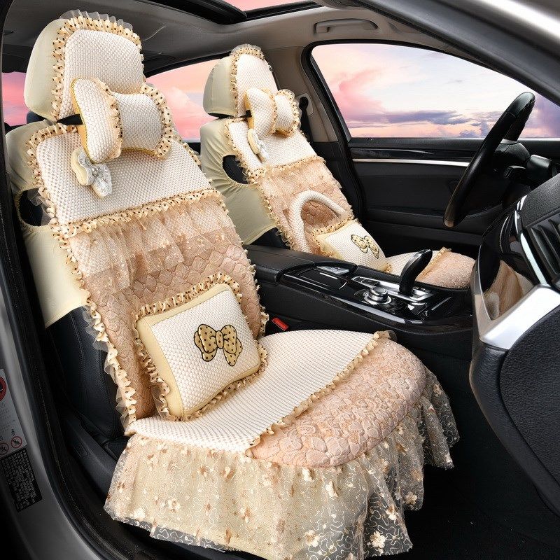 新款四季通用蕾丝花边汽车坐垫全包女士夏季冰丝可爱卡通女神座套,汽车用品/电子/清洗/改装,专车专用座套/座垫,淘宝优惠券,粉丝福利购,淘宝优惠卷