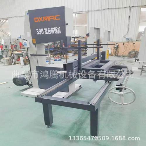 可除尘瓦楞纸发泡砖切割带锯机鸿腾立式木工开料锯滑辊推台加工