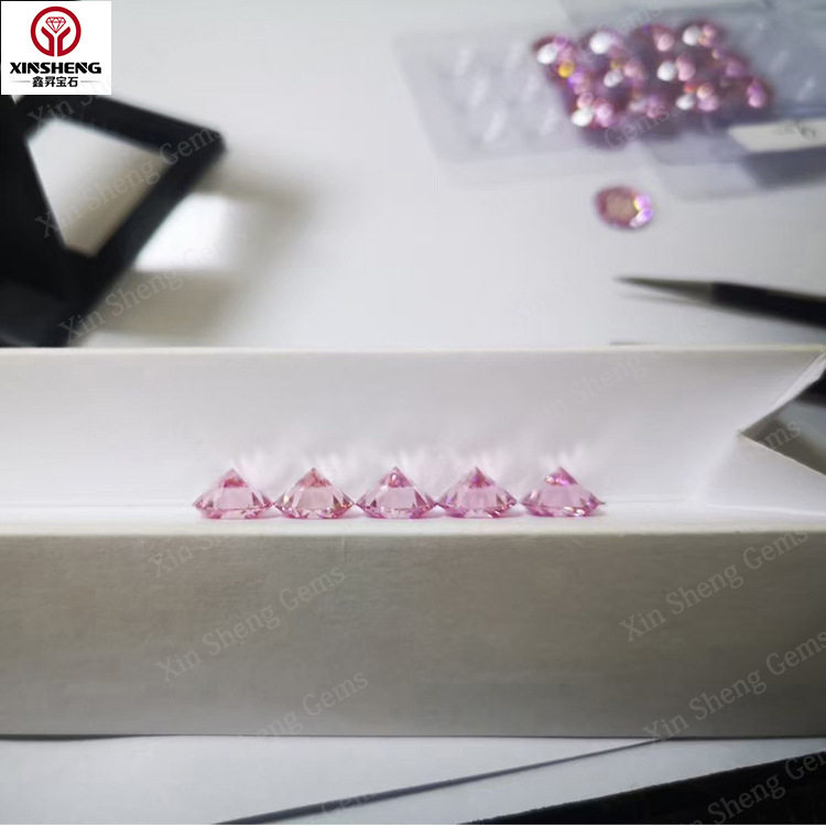 粉色莫桑钻裸石裸钻粉红色圆形莫桑钻粉红色异形莫桑钻厂家批发