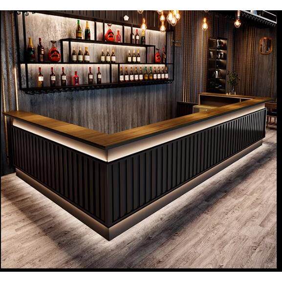 工业风酒吧吧台收银台转角前台接待台奶茶店餐厅烧烤店柜台收银台