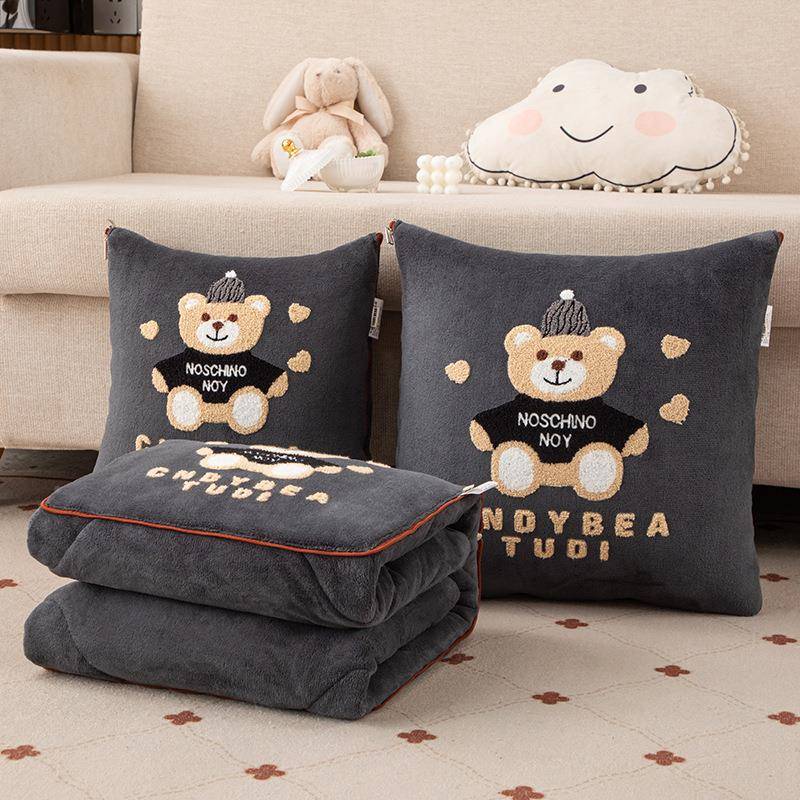 二牛奶沙绒抱枕被子两用折叠合一办公室23919-14汽午睡枕头车靠垫