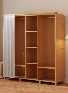 衣卧室家用柜易组装简出租房JXM经济型布艺加厚柜子实结耐用竹挂