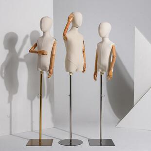 童模特道具半身头全身架带带手橱窗展145示小儿孩男女童装店模特