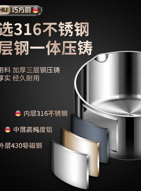 锅巧方厨316不钢泼油小家用热油神器厨GNX房浇油淋油迷你锈油浇锅