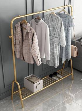 轻YEX奢晾衣架鞋架落居地衣帽家卧室艺挂衣架阳台晒衣架落地铁立