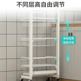 M521厨房置架收纳太空铝多层落地子靠放物东西 水果篮沙发旁书架