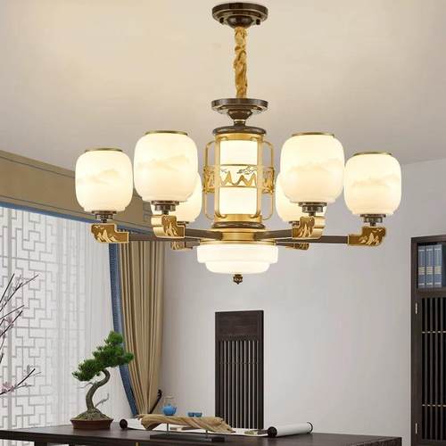 式楼大吊厅灯新复中式别墅多层酒店大吊灯卧室自建房楼梯128长灯