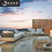 户外家具民宿庭院花园创意藤编沙发室外客厅酒店休闲简约实木茶几