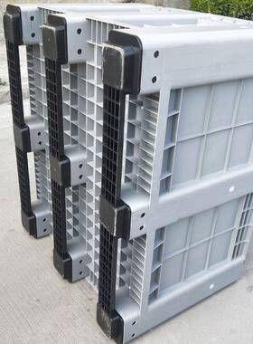 加厚叉车周转箱带轮盖托盘箱120用0*10QXG00*760m大灰色号m卡板箱