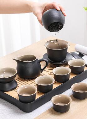 黑陶83216旅行陶瓷功约夫茶具套茶装便携式包家泡用壶杯简办公户