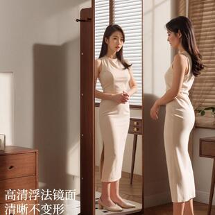旋转穿动衣镜全身镜落家用卧室红可VVD移杂地志书架储物一网体试