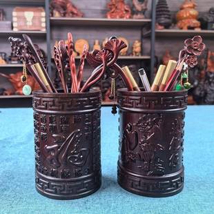 黑檀红实木筒笔实用创意毕业礼雕品LOG刻字木DB008质inOs毕业送老