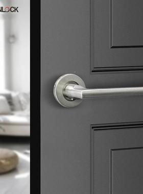 3工11458厂欧式室配内门执手拉手不锈钢04卧体室门把手分锁件把手