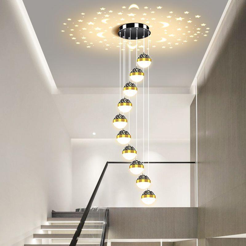 202客5款复灯式楼梯厅挑空吊423别墅餐厅网红吊新灯中山灯具专用