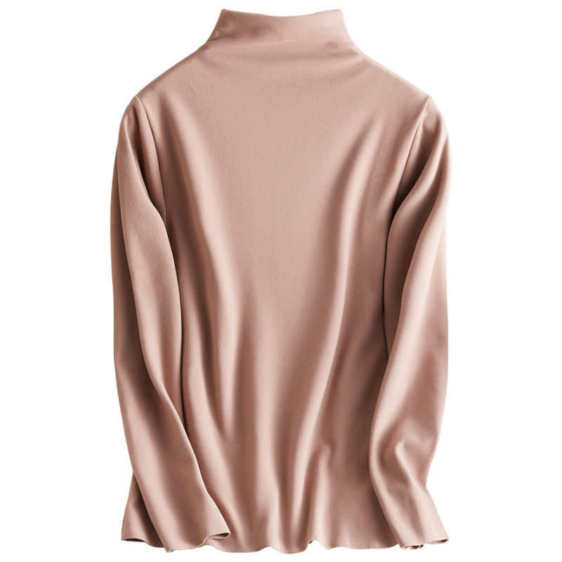 打底衫女秋冬内搭长袖半高领气质T恤洋气修身加绒加厚中长款上衣