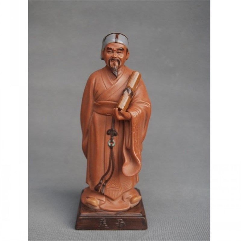 中国思想家孟子庄子墨子人物陶瓷摆件造景装饰品家居书桌台工艺品