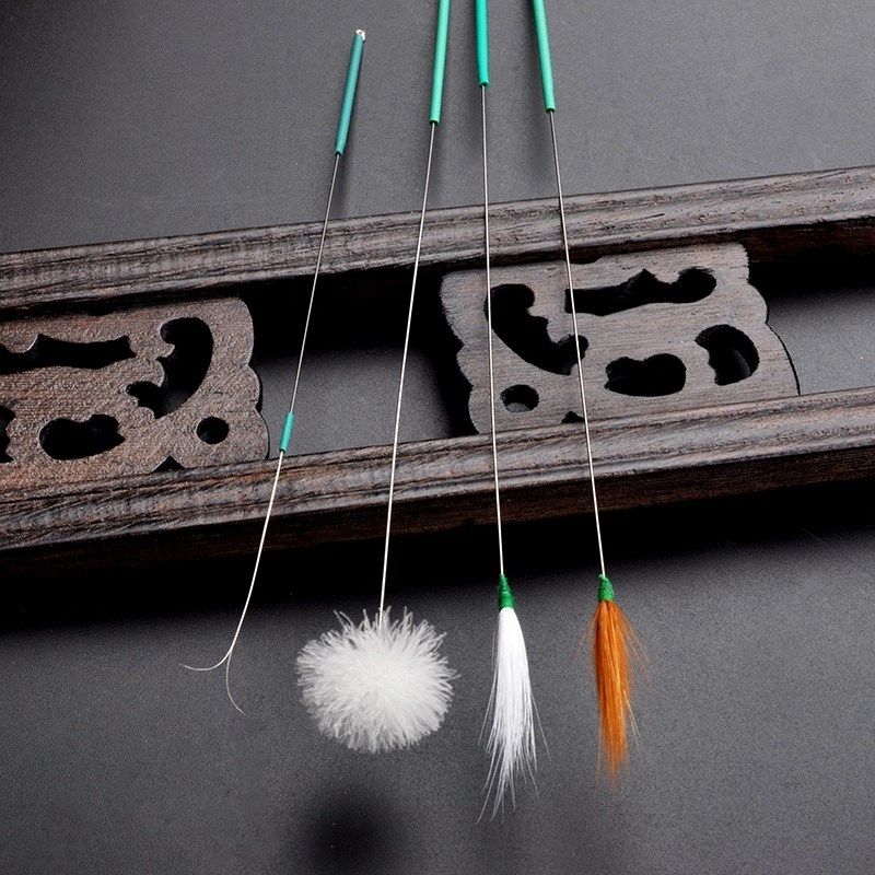 天艺采耳绿胶柄银针鹅毛鸡毛鹤毛马尾掏耳朵工具挖耳勺送收纳盒