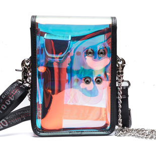 网红透明炫彩剪刀包腰包发型师工具包美发师斜挎包个性创意剪子包