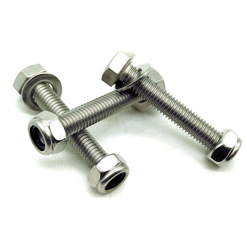 304不锈钢外六角螺丝螺母套装防松自锁 螺帽螺栓螺钉组合 M6M8M10