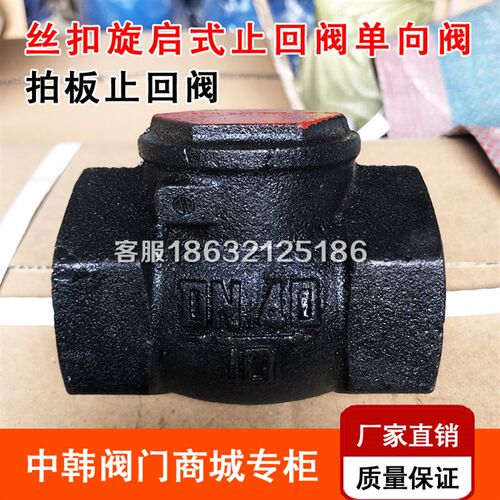 H14T-10丝扣旋启式止回阀 拍板摇摆止回阀单向阀DN25 40 50 65 80