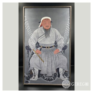 成吉思汗画像 挂画 卧室客厅书房装饰画 含框 蒙古元素