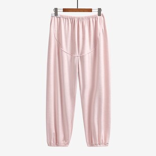 200斤宽松高腰托腹家居裤 可调节海岛绒加绒秋冬长裤 孕妇睡裤 大码