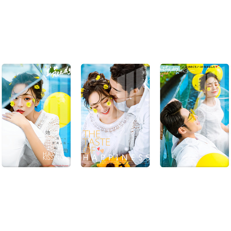 大韩水晶相框挂墙组合客厅背景照片墙婚纱宝宝全家福照片放大定制