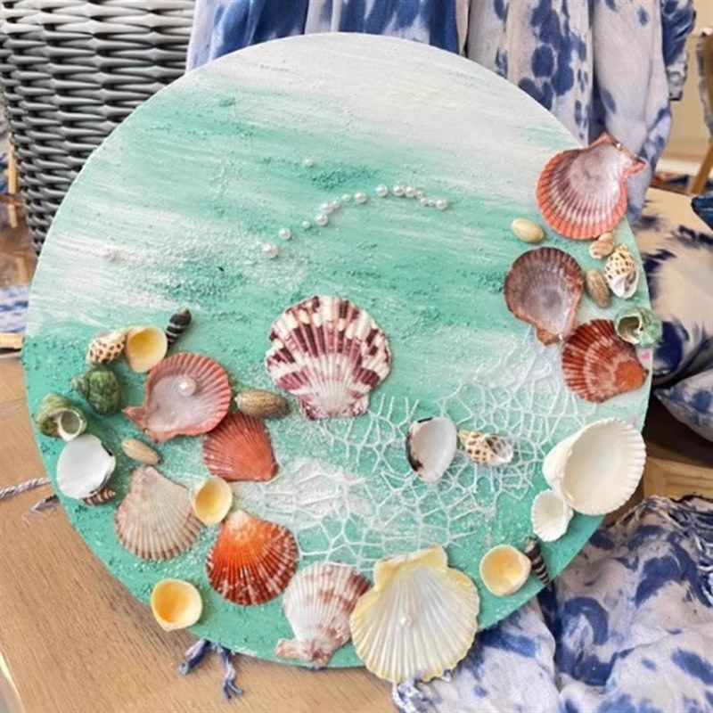 海滩贝壳肌理画diy材料包立体石英砂手工丙烯团建创意礼物装饰画,家居饰品,DIY/数字油画,淘宝优惠券,粉丝福利购,淘宝优惠卷