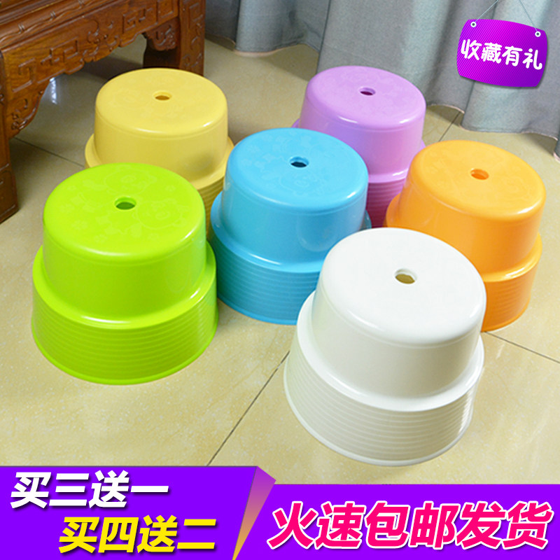 加厚塑料凳子卡通儿童凳小板凳幼儿园做操圆凳家用换鞋凳成人矮凳
