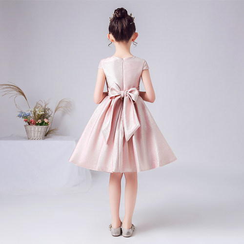 儿童晚礼服女童生日公主裙粉色小女孩洋气小主持人宴会钢琴演出服