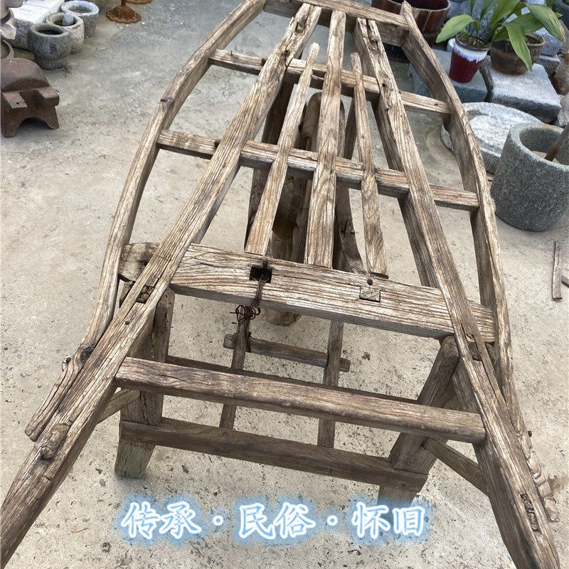 民俗怀旧老物件农耕文化农村旧农具风车木犁稻谷脱粒机木船织布机