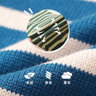 女童针织裤 新款 男童条纹休闲裤 收脚裤 mibi儿童裤 宝宝毛线裤 子秋季