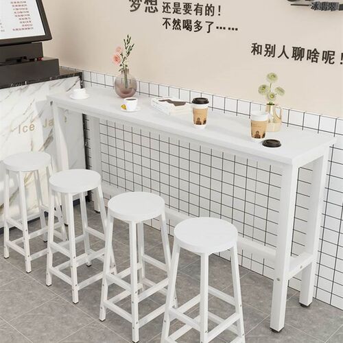 吧台桌靠墙奶茶店桌椅家用长条桌子阳台靠窗桌客厅窄桌商用高脚桌